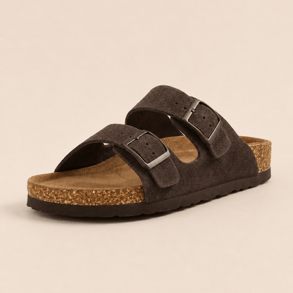 The Premium Suede Sandal in Mocha