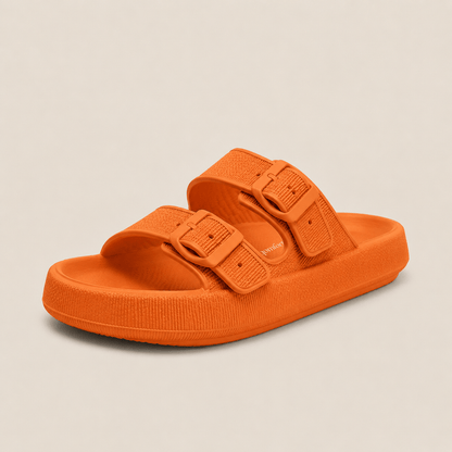 The Pillow Sandal in Orange